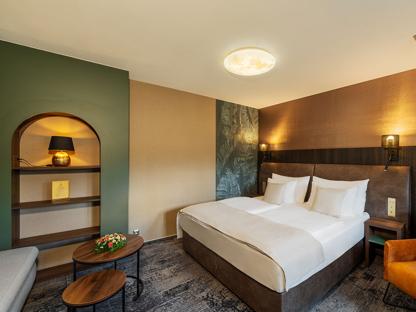 Moderní pokoj Wellness Hotelu Bílý jednorožec v Třeboni